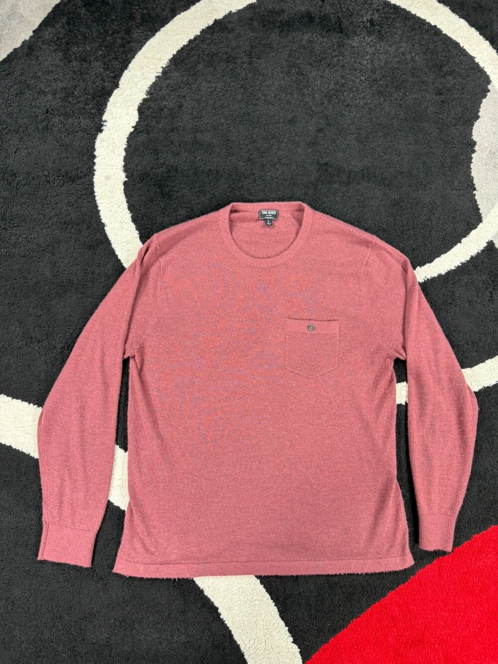 Todd Snyder Sweater Mens Large Red Crewneck Cashmere Lightweight Casual